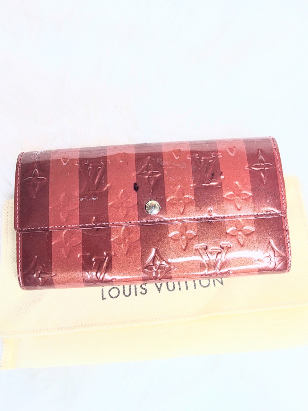 Louis Vuitton Limit Edition Monogram Vernis Rayures Sarah Wallet Full Inclusion - Picture 5 of 12